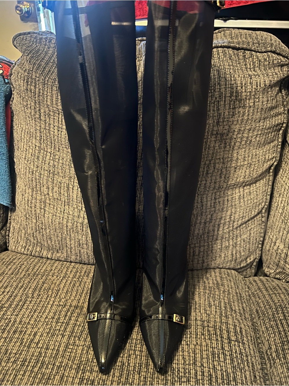 Windsor Black Pointed Toe Tall Heeled Boots